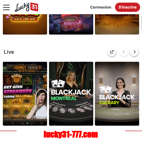 accueil top jeux suite lucky31